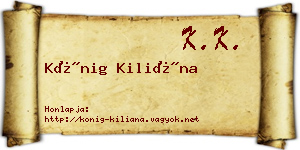 Kőnig Kiliána névjegykártya